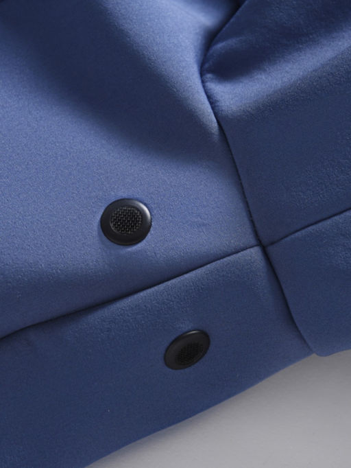 Ветровка мужская софтшелл виндстоппер с капюшоном спортивная синего цвета 9617_1S