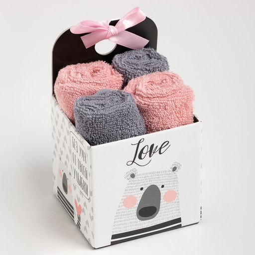 Набор махровых полотенец Этель Love 30х30 см-4шт, 100% хлопок 340 гр/м2  фото 7