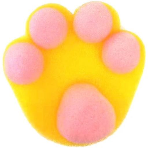 Цена за 3 шт. Губка для тела поролоновая детская фигурная "Sweet kids - Лапка Элис", 12*12 см (ZIP пакет)