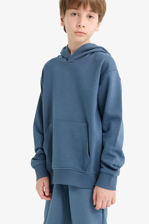 Basic D_z Kap__onlu Okul Sweatshirt Erkek _ocuk - Defacto фото 3
