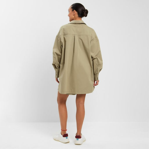 Костюм женский (рубашка, шорты) MINAKU: Oversize, зелёный, размер 42