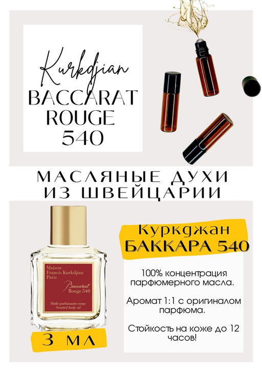 Масляные духи по мотивам аромата Maison Francis Kurkdjian / Baccarat Rouge 540 - Get parfum фото 3