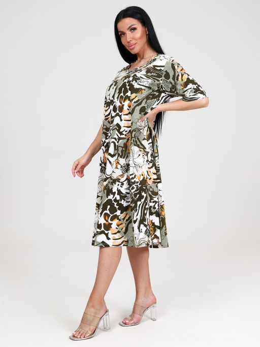 874 ПЛАТЬЕ ЖЕНСКОЕ (Хаки) - А-дина фото 4