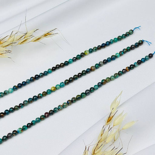 Бусины для украшений из Хризоколлы (64 бусины) 39 см