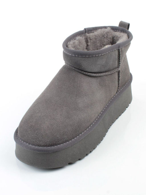 04-PF8520-5 GRAY Угги женские (натуральная замша, 100% шерсть)
