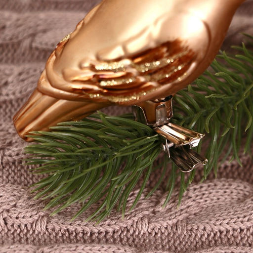 Цена за 2 шт. Ёлочные игрушки 2 шт. Зимнее волшебство. Воробушек пластик, 94 см, коричневый фото 2