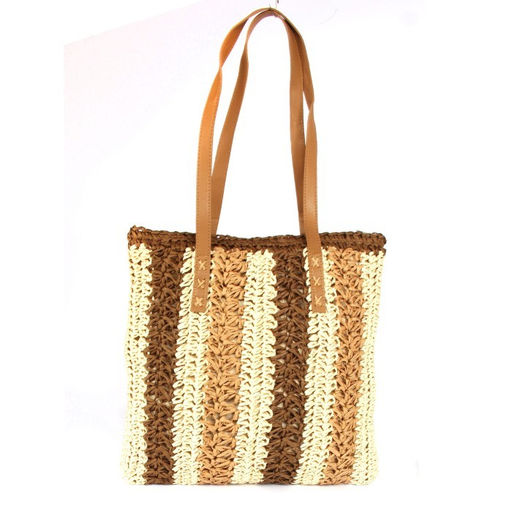 Сумка пляжная текстиль SNX-037, 1отд, беж/коричн 265628 - Adelia фото 2