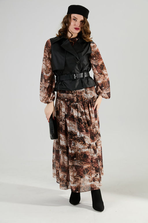 Костюм NIKVA н1022-2 чёрный и тигровая абстракция фото 2