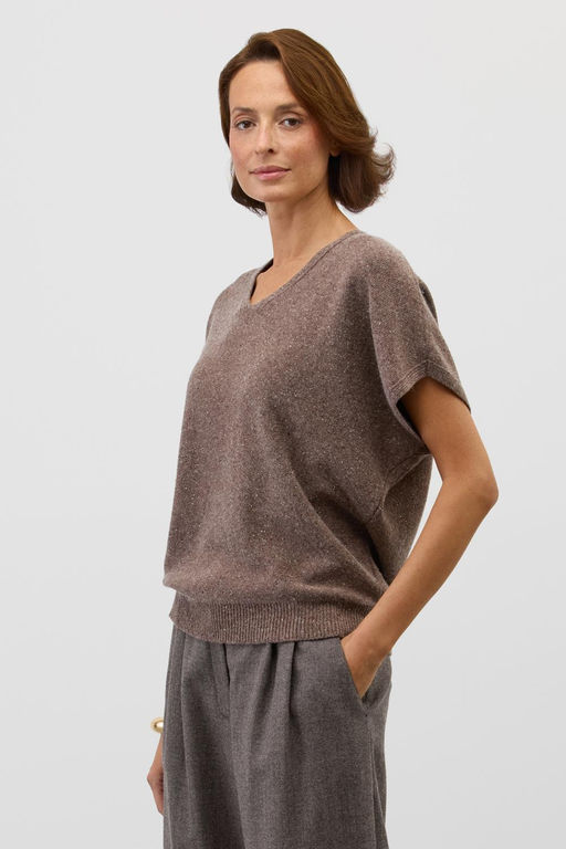 ЕВ 30276/ш/коричневый меланж джемпер жен