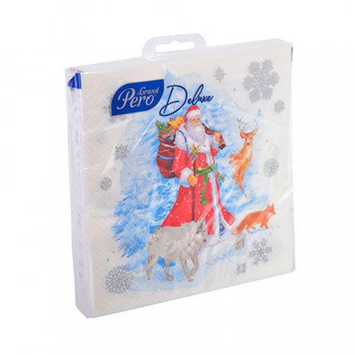 Салфетки бумажные 33*33 3сл 20л СФ GrandPero Deluxe НОВЫЙ ГОД арт. 4245,2869,1220,,,