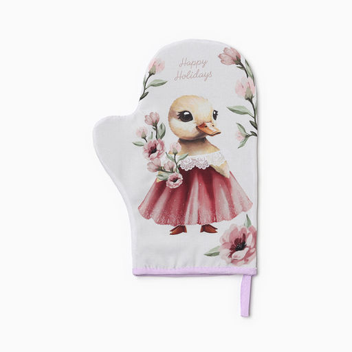 Набор кухонный Доляна «Уточка»: варежка 20×28 см, прихватка 17×17 см, 35% хлопок, 65% п/э