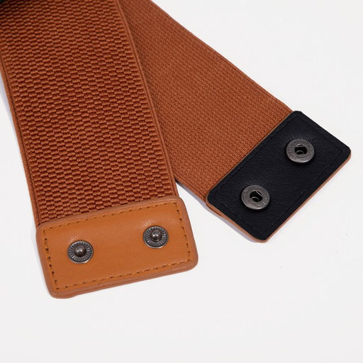 Ремень женский на кнопках, ширина 8 см, цвет коричневый - Simaland фото 3