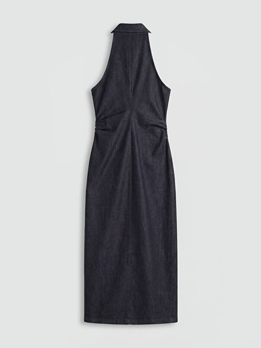 Halter Yaka B?zg?l? Jean Elbise