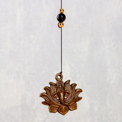 Музыка ветра «Ганеша в лотосе», 3 колокольчика, 40 см
