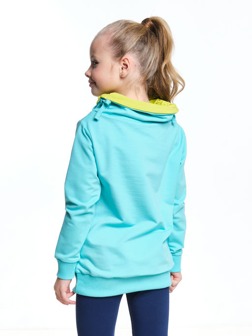 Толстовка с принтом для девочки UD 0483 бирюза - Mini maxi фото 2