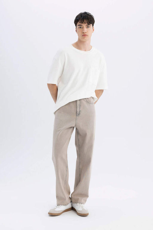 Джинсовые брюки Baggy Fit с широким узором и нормальной талией, широкие брюки - Defacto фото 3