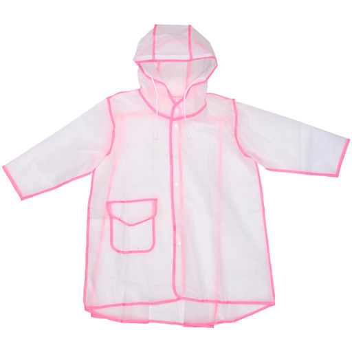 Дождевик-плащ "Neo" с капюшоном и завязками, на кнопках, цвет розовый, р. XL(61*55см.)