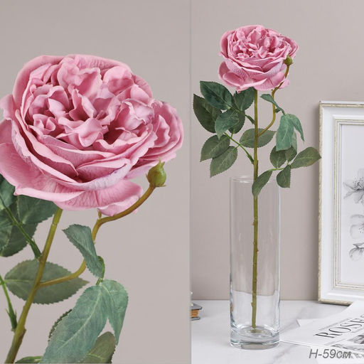 Цветок искусственный Пионовидная роза 59 см нежно сиреневый / GR-005 /уп 12/144/силикон - Галеонтрейд фото 2