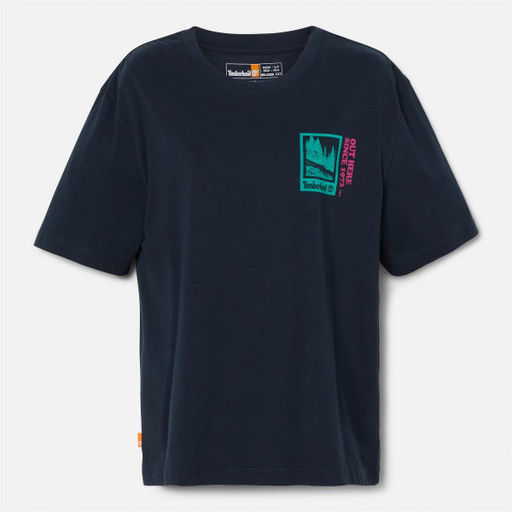 Женская футболка Timberland BACK GRAPHIC TEE темно-синяя фото 6