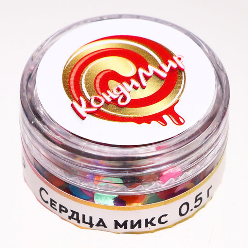 Глиттер фигурный Сердца, микс - Simaland фото 2