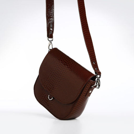 Сумка женская мессенджер TEXTURA на магните, 17×8×19 см, коричневая