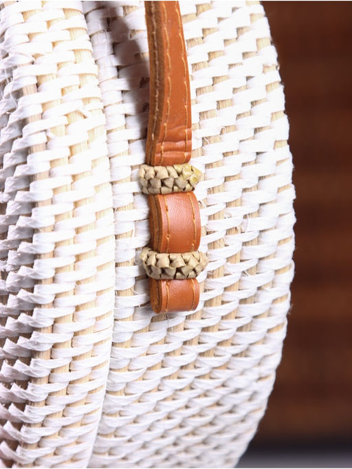 Сумка женская через плечо плетёная «Мандала», 20×6×70 см, ротанг, бежевая