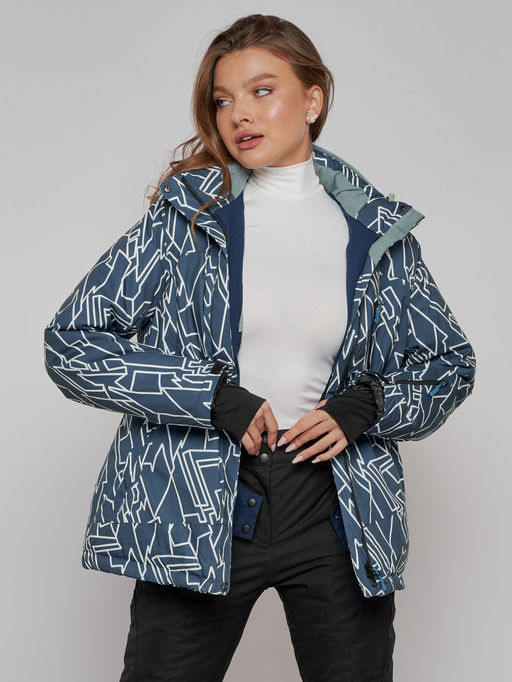 Горнолыжная куртка женская зимняя большого размера темно-серого цвета 2270-1TC - Chunmai фото 13