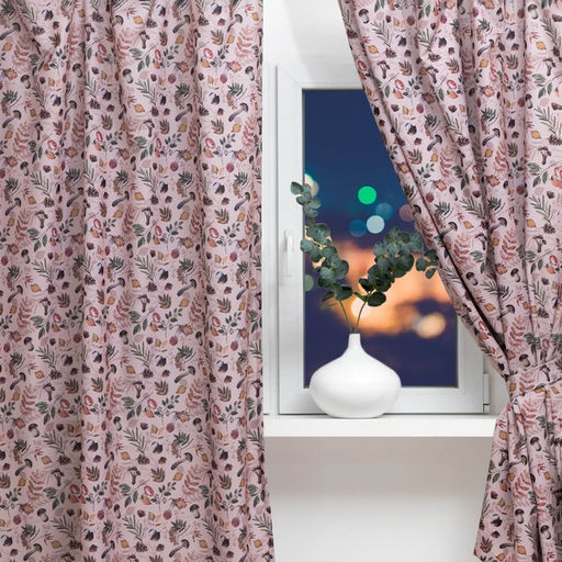 Шторы для кухни с подхватами Этель Nature forest, 145×180 см, комплект - 2 шт.