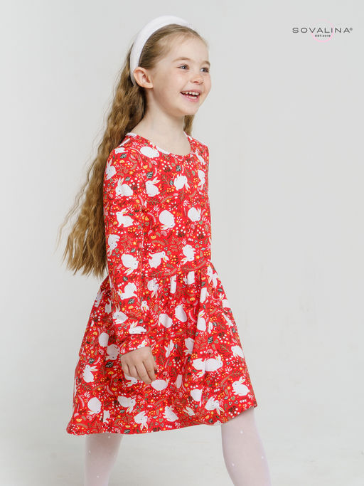Платье Эля кролики на красном - Sovalina фото 5