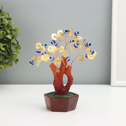 Бонсай декоративный «Денежное дерево», 16 глазок, 32 монеты, 16×6.7×5.2 см