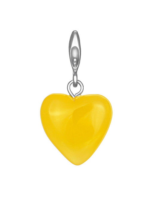 Кулон Сердце из натурального цельного медового янтаря