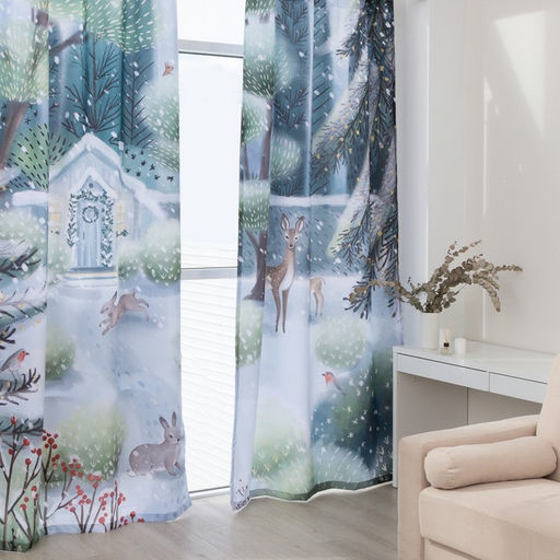 Шторы «Этель. Зимний лес», 145×260 см, 2 шт., 140 г/м²