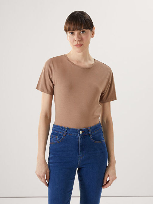 Bisiklet Yaka Kad?n Ti??rt