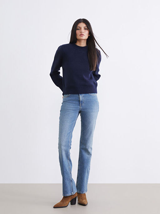 Bisiklet Yaka Kad?n Triko Kazak