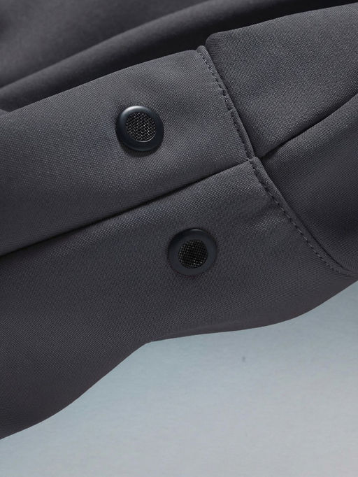 Парка женская софтшелл виндстоппер удлинённая с капюшоном черного цвета 9614_1Ch