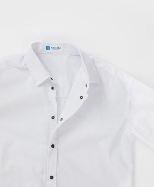 Сорочка оверсайз на кнопках белая Button Blue  фото 6