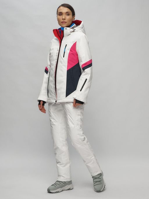 Горнолыжный костюм женский белого цвета 02201Bl - Chunmai фото 3