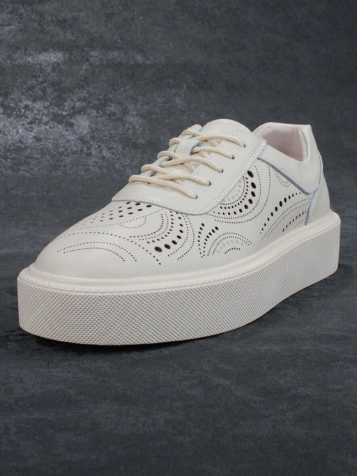 05-PDD166-1 BEIGE Кроссовки женские (натуральная кожа) - Фабричный китай фото 7