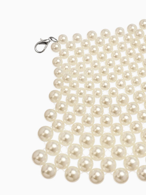 Колье-чокер жемчуг Богема. Россыпь, белое, d=8/10/12