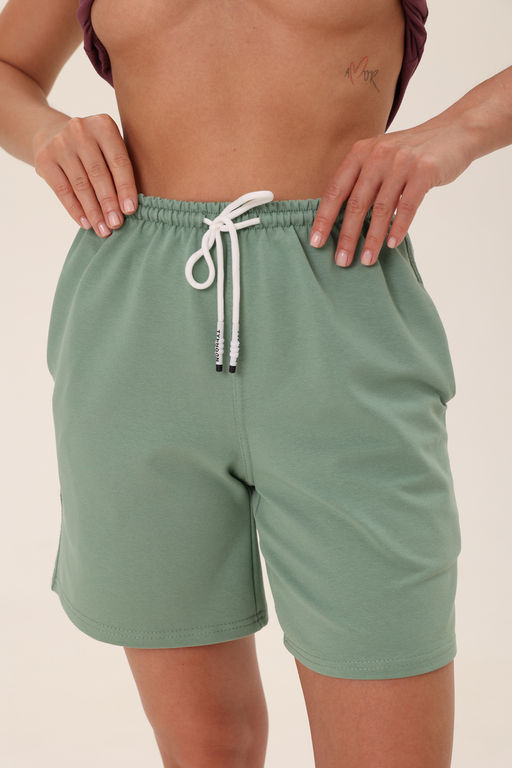 Шорты женские из футера Таиланд фисташка - Амадэль фото 10