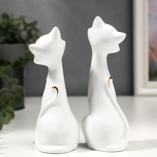 Набор фигурок 2 шт. «Кошечки белые с цепочкой»