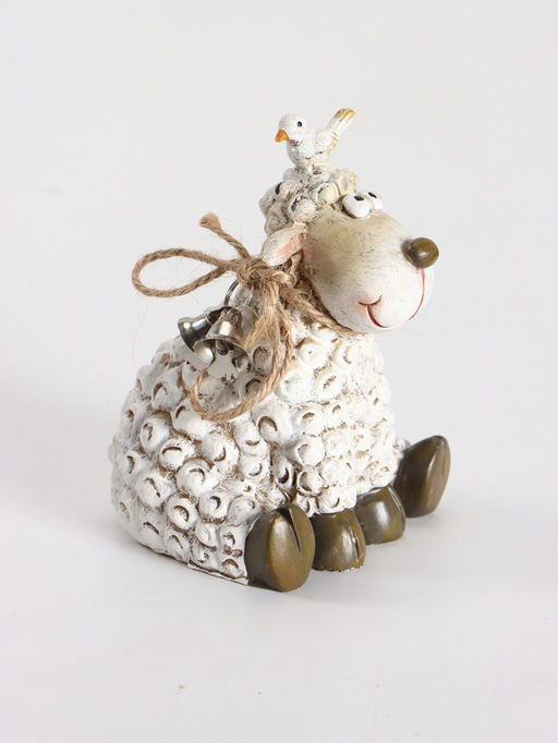 Фигурка «Бараш с птичкой на голове», 9×7.5×9 см