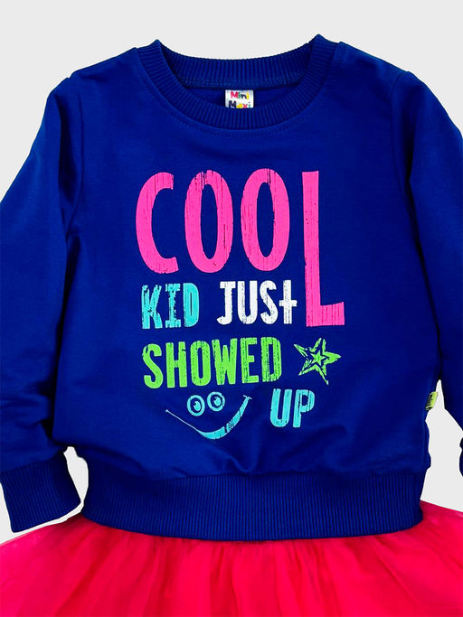 Толстовка с принтом для девочки UD 4112 синий - Mini maxi фото 2