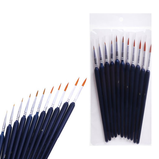 Набор кистей для рисования, нейлон, 11 штук: № 00000.000.00.0.1.2.3.4.5.6,7, Calligrata, круглые, деревянная ручка, международный размер