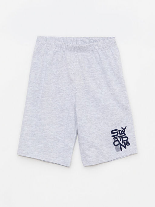 Beli Lastikli Bask?l? Erkek ?ocuk Pijama ?ort 2li - Waikiki фото 3