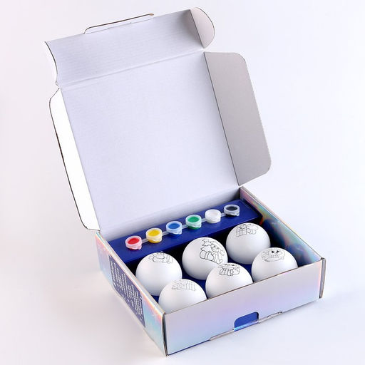 Набор для творчества. Ёлочные шары под раскраску «Лучший подарок», набор 6 шт. + краски