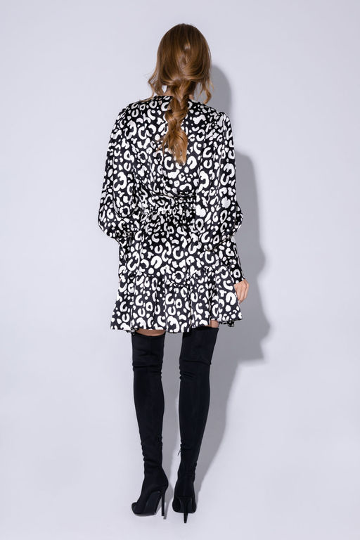 Платье Pirs 4240 Черно-белый лео  фото 4