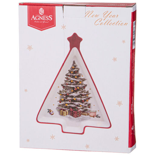 БЛЮДО AGNESS С НОВЫМ ГОДОМ! В ФОРМЕ ЕЛКИ 26*20*3 СМ  фото 2