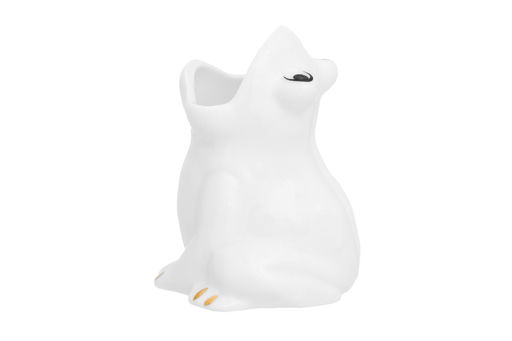 Вазочка п/зубоч. 5,5*4,8*6,5 см 30 мл Лягушка белая, золото - Elan gallery фото 9