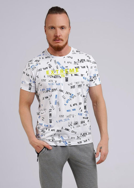 CLE Футболка муж. 542284/05гн maxi_п белый/т.синий